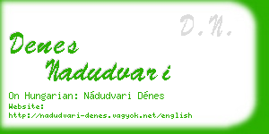 denes nadudvari business card